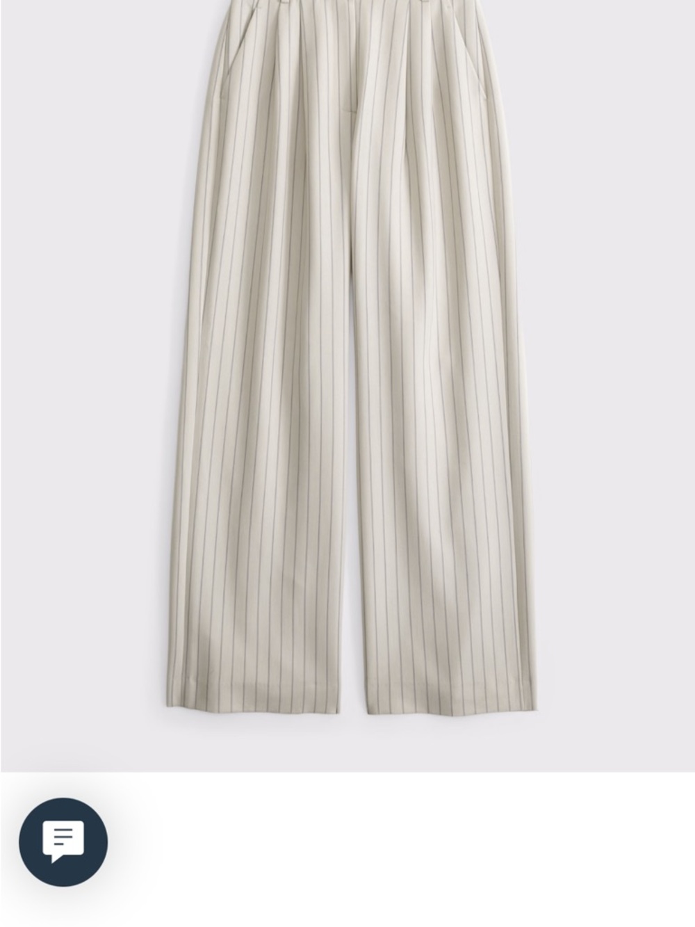 Abercrombie High-Waist Wide Leg Pinstripe Sloane Pants - Cream Pinstripe